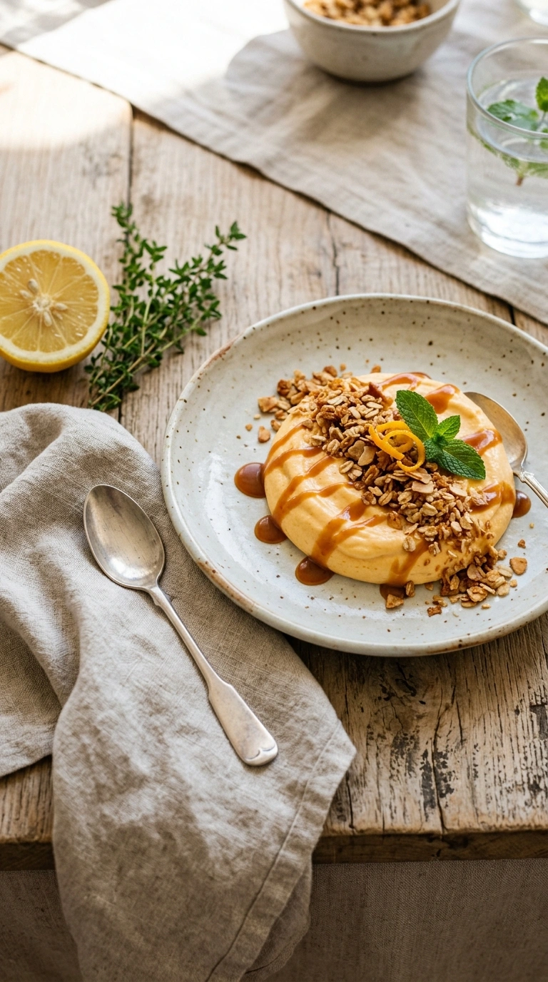 creamy pumpkin mousse ready to serve