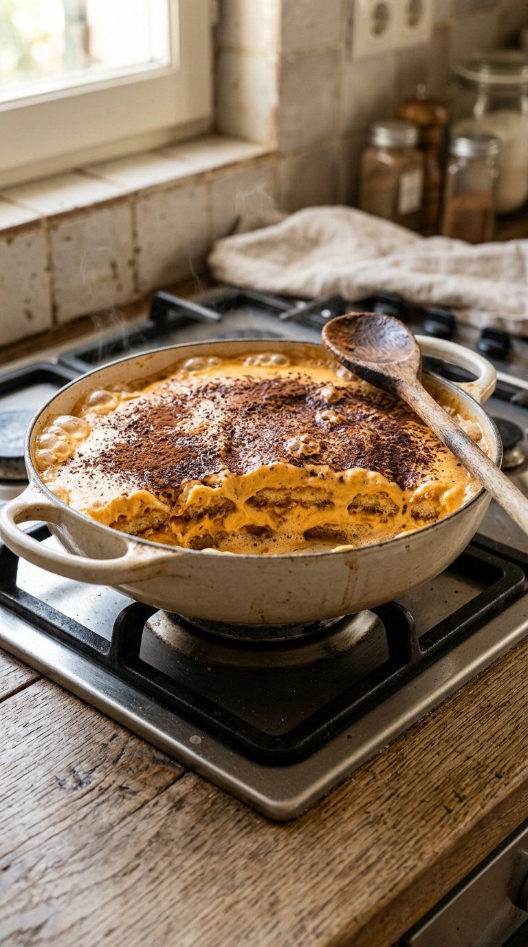 Cooking instructions for creamy pumpkin tiramisu