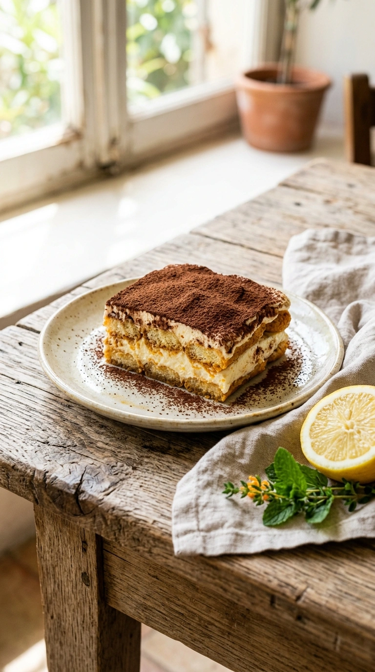 creamy pumpkin tiramisu ready to serve