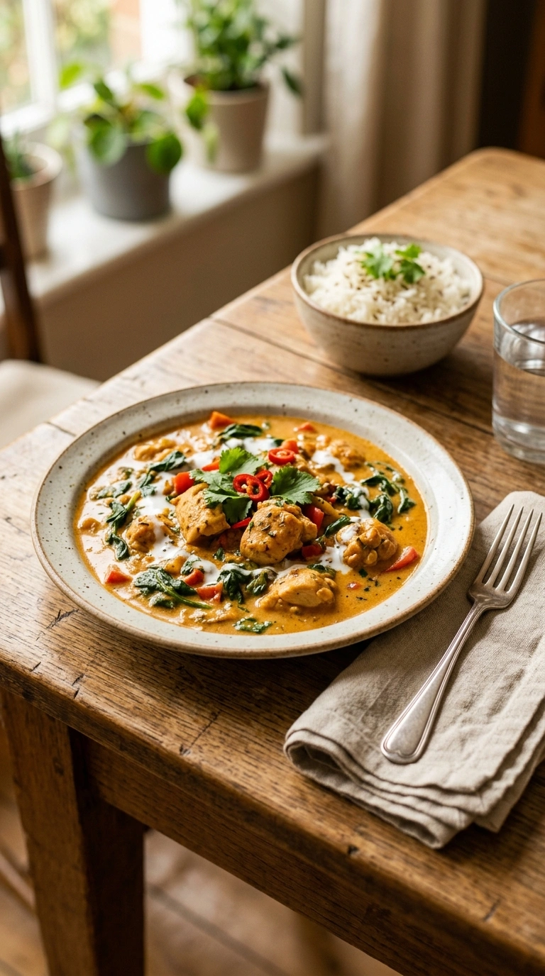 savory pumpkin curry ready to serve
