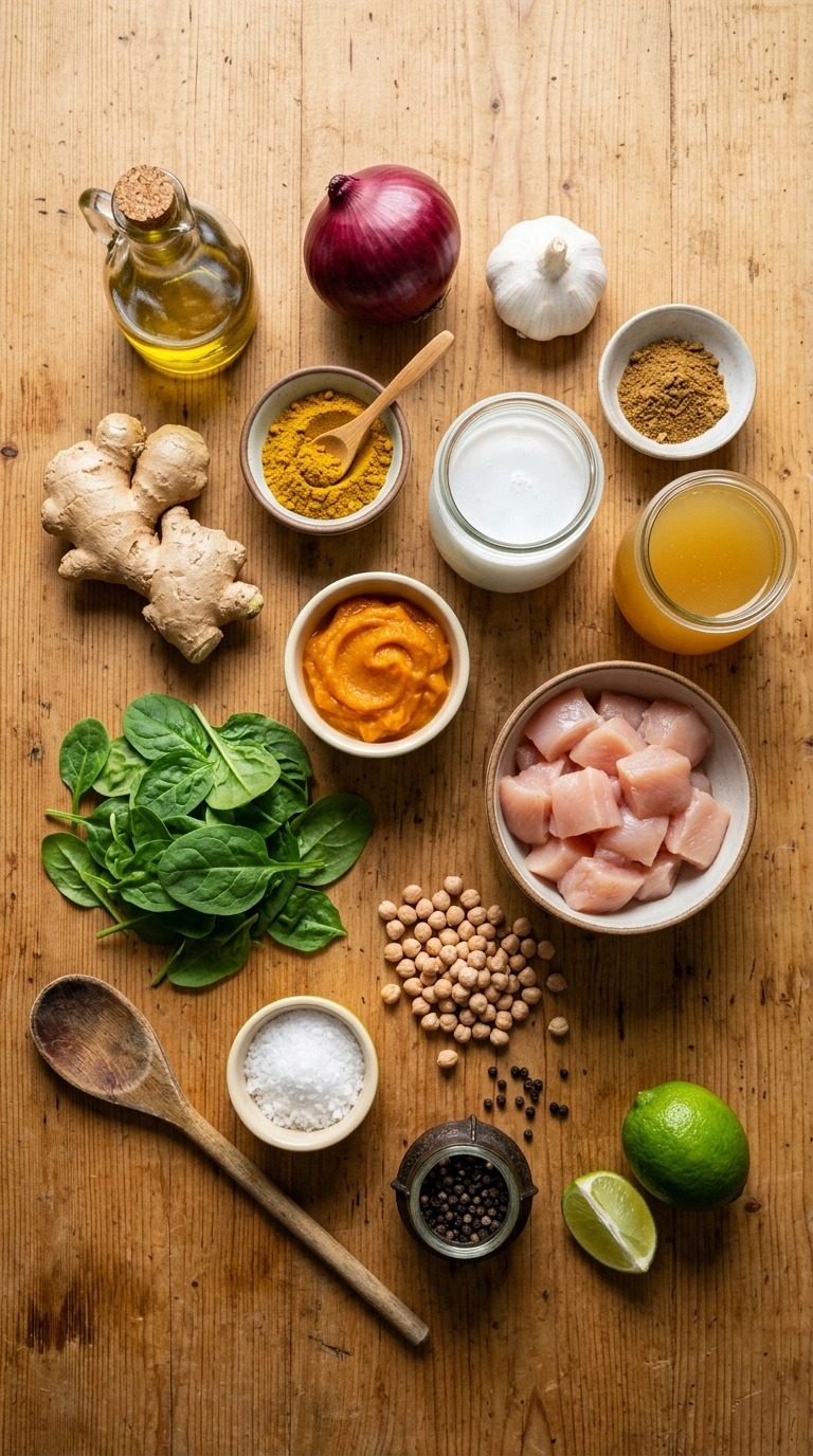 Ingredients for savory pumpkin curry