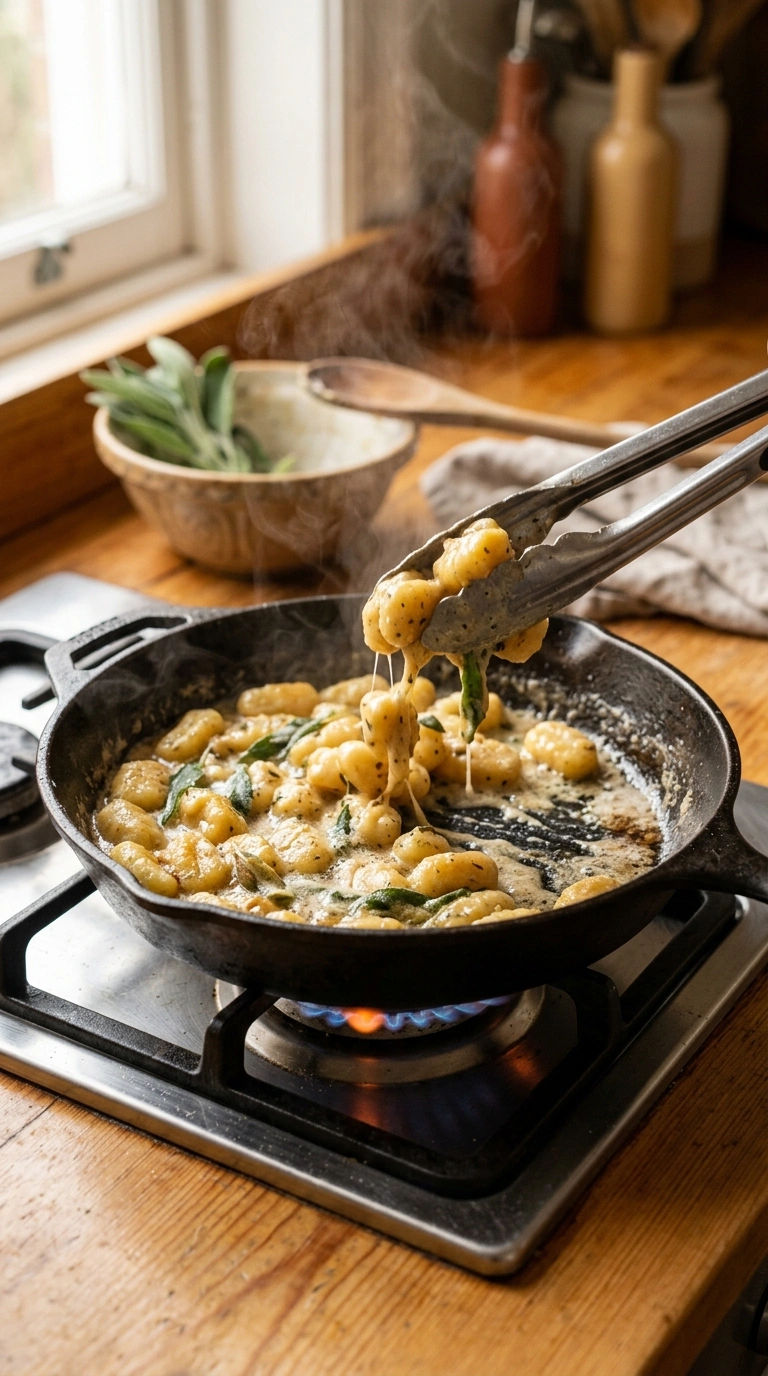 Cooking instructions for savory pumpkin gnocchi