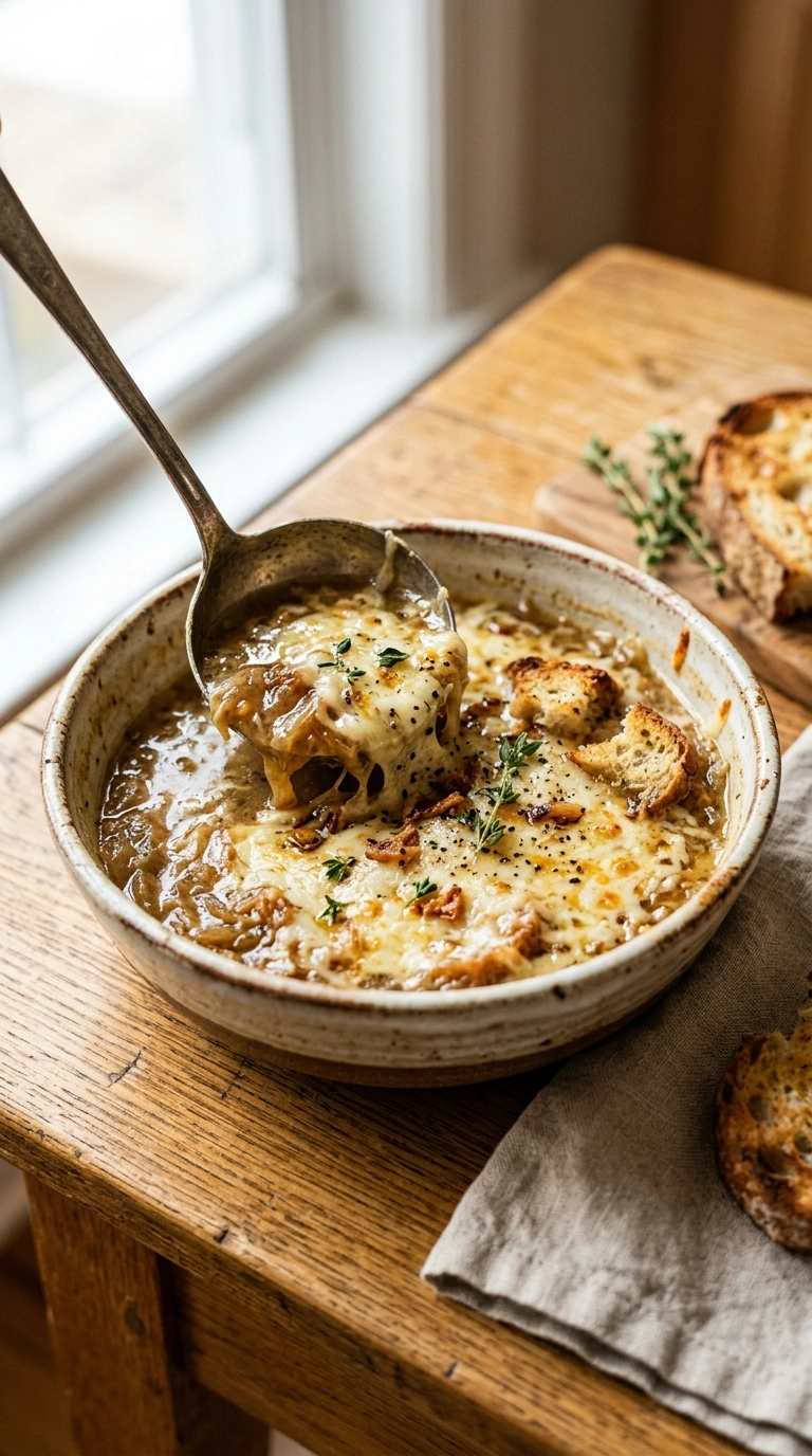 Creamy Caramelized French Onion Soup | 75-Min Elegant Cozy Fall Dinner