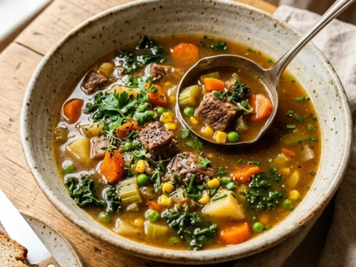 Best Vegetable Beef Soup Hearty | 55-Min Elegant Cozy Fall Dinner
