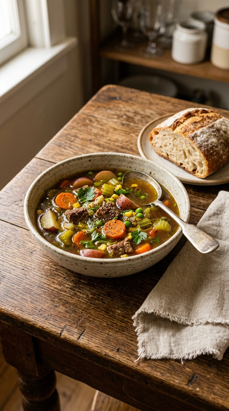 best vegetable beef soup recipe ready to serve