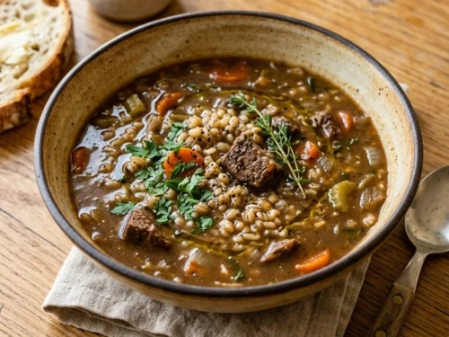 Best Beef Barley Soup Hearty | 60-Min Elegant Cozy Fall Dinner