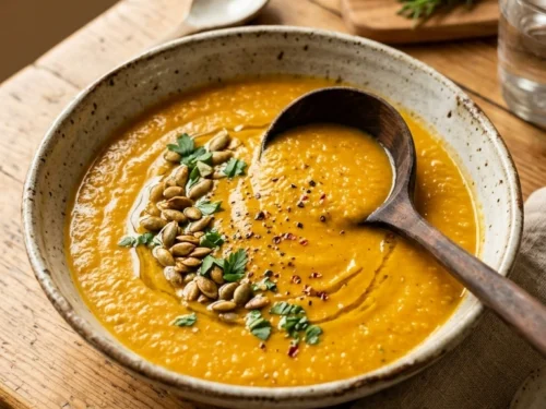 Creamy Pumpkin Soup | 32-Min Elegant Cozy Fall Dinner Bowl