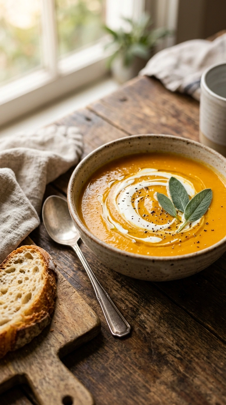 creamy butternut squash soup elegant ready to serve
