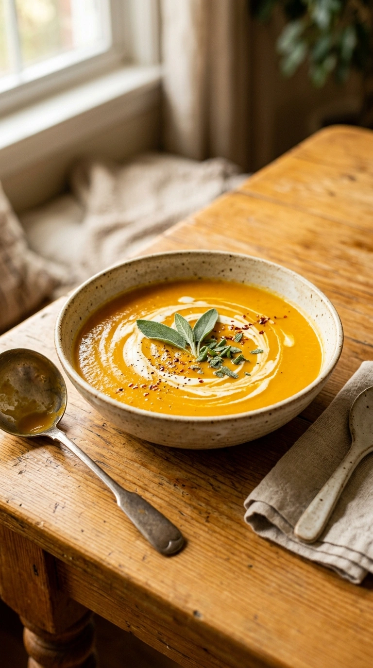 Creamy Butternut Squash Soup | 45-Min Elegant Cozy Fall Dinner