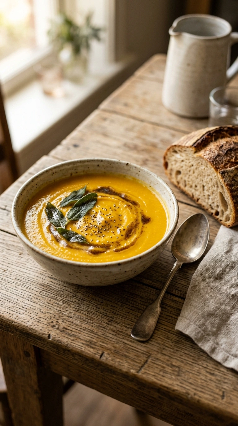 creamy roasted butternut soup elegant ready to serve