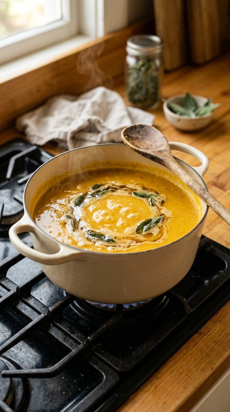 Cooking instructions for creamy roasted butternut soup elegant