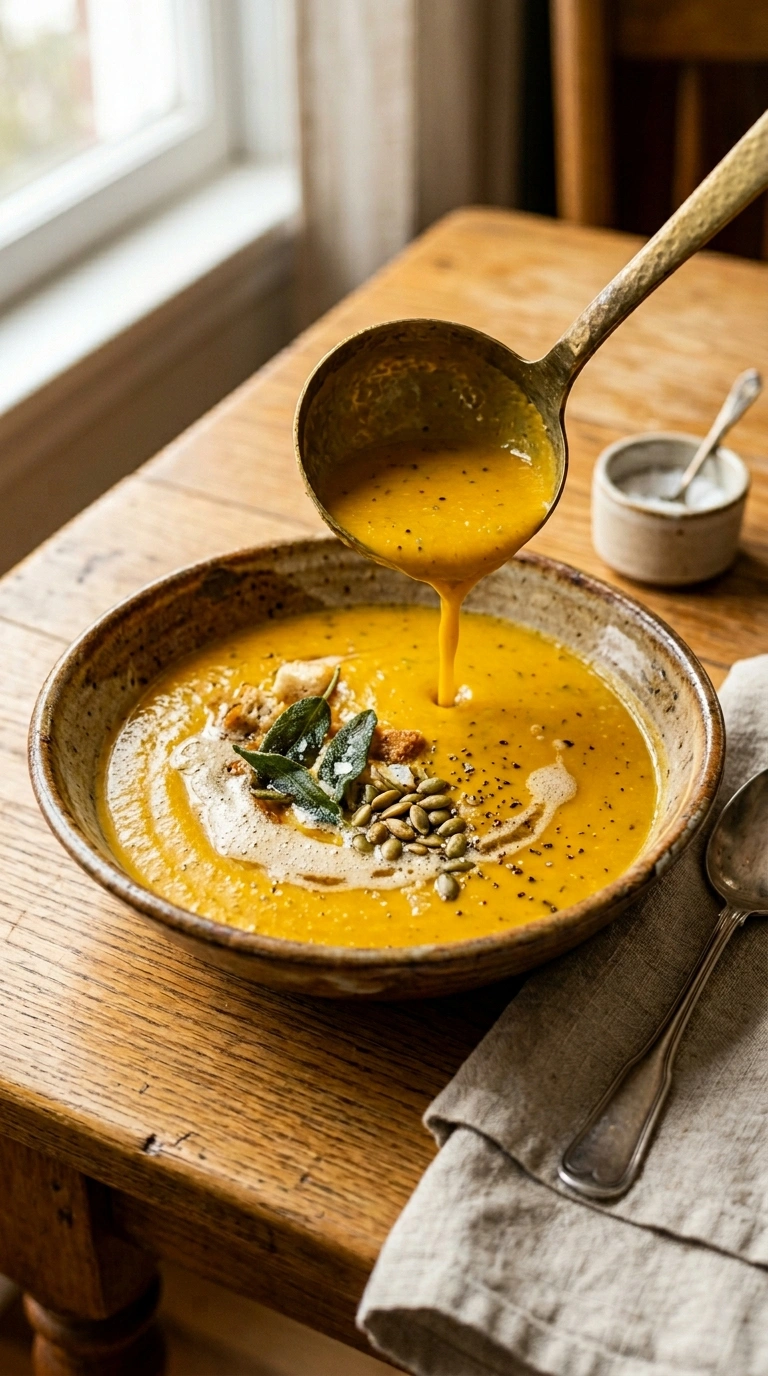 Creamy Roasted Butternut Soup | 50-Min Stunning Elegant Fall Bowl