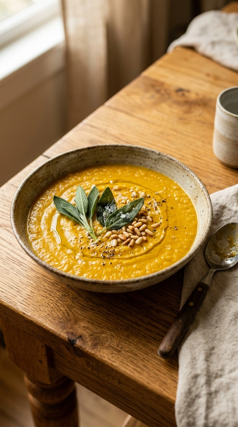 Creamy Apple Butternut Soup | 45-Min Stunning Elegant Harvest Bowl