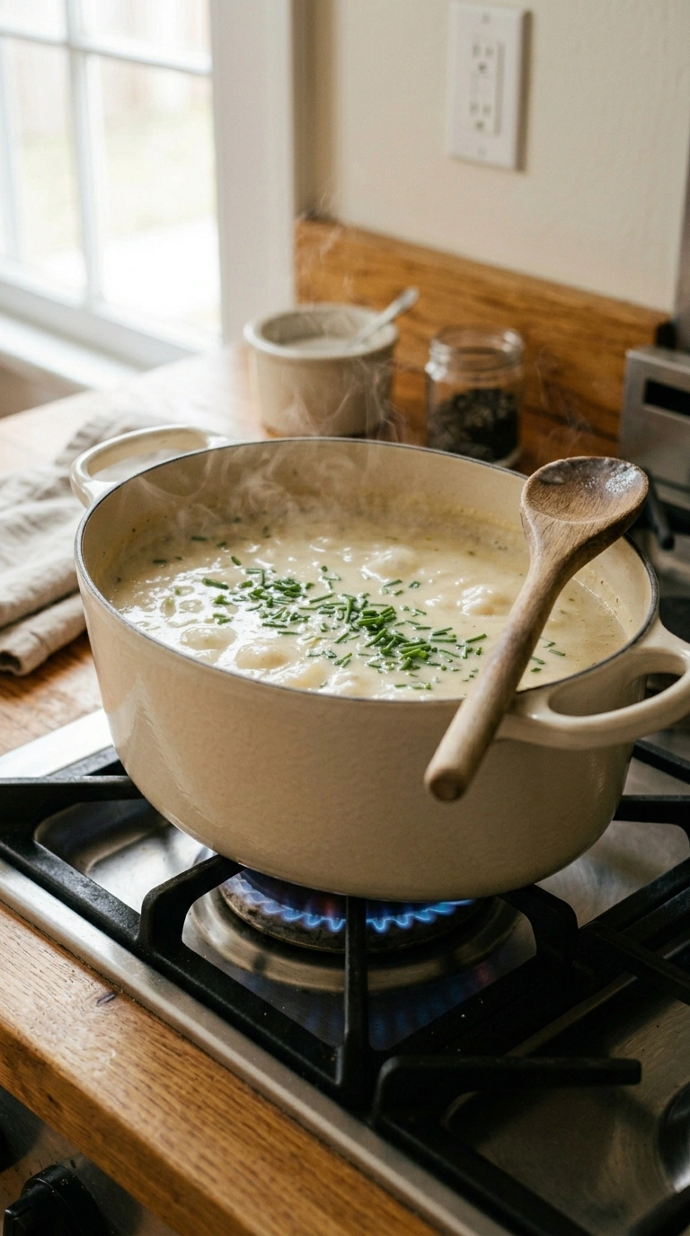 Cooking instructions for cozy potato leek soup elegant