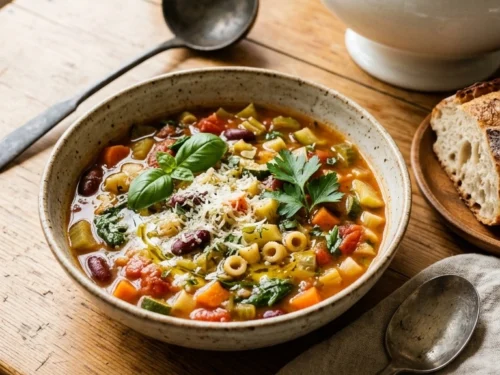 Cozy Italian Minestrone Soup | 50-Min Elegant Cozy Fall Bowl
