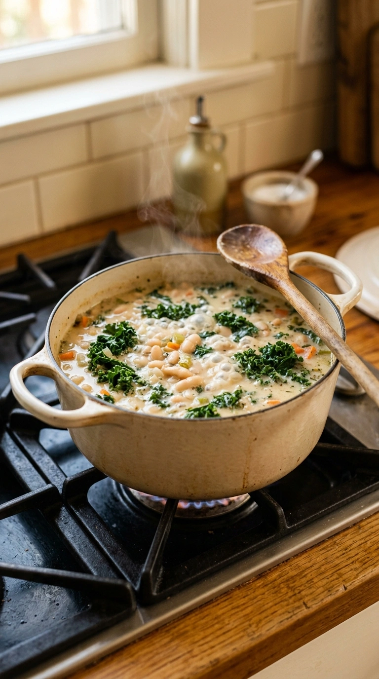 Cooking instructions for cozy white bean soup elegant