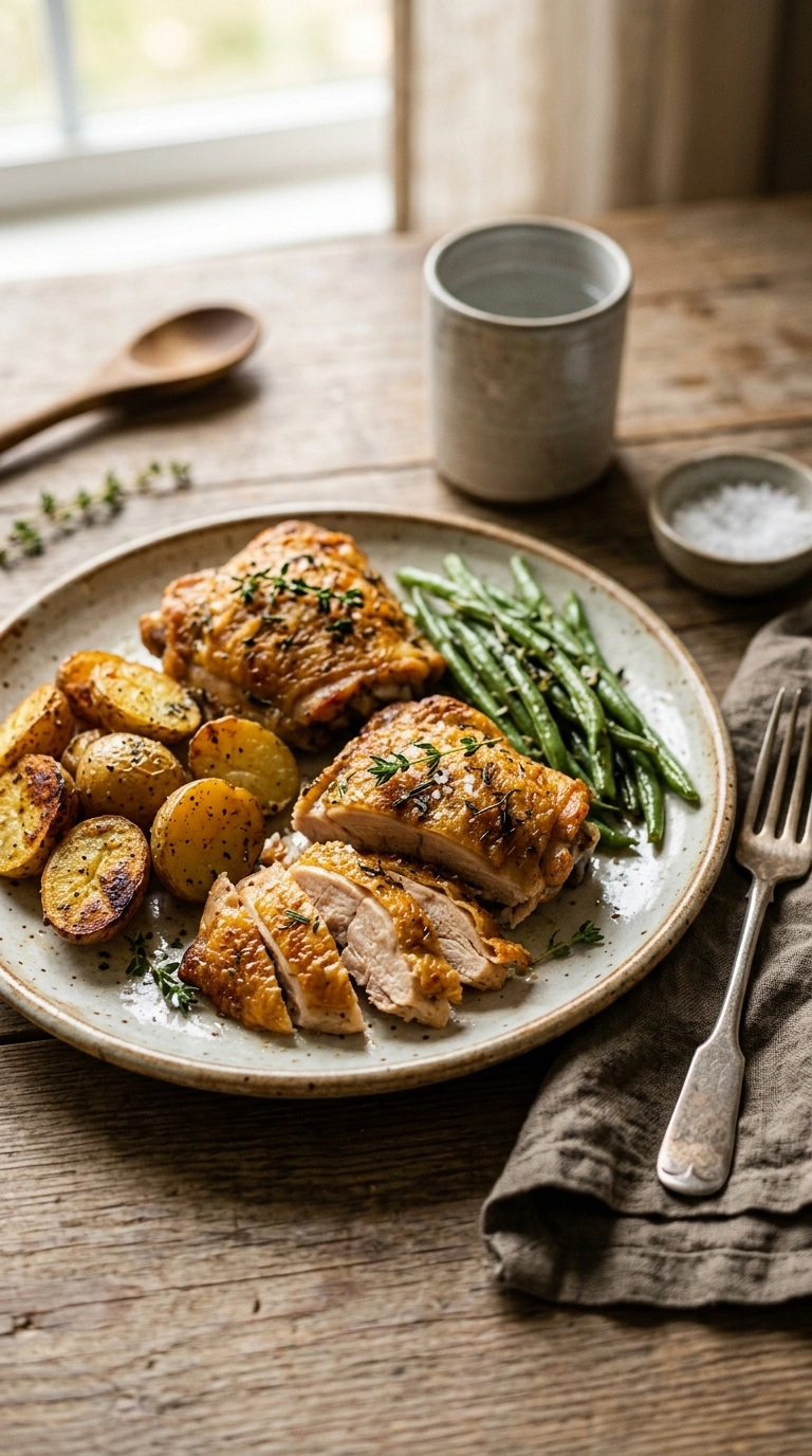 crispy baked chicken thighs elegant ready to serve