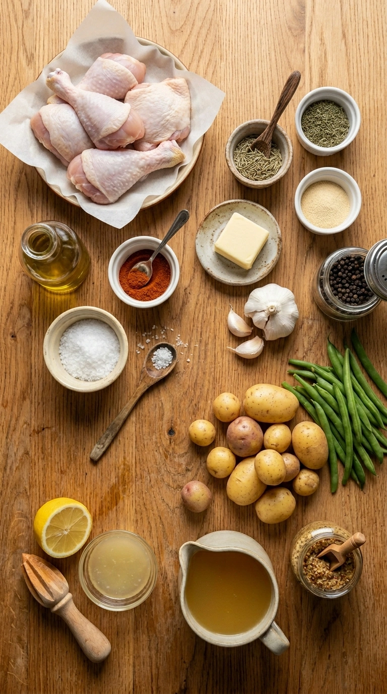 Ingredients for crispy baked chicken thighs elegant