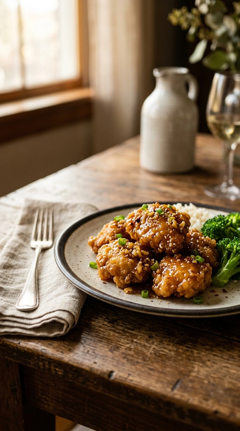 crispy honey garlic chicken elegant ready to serve