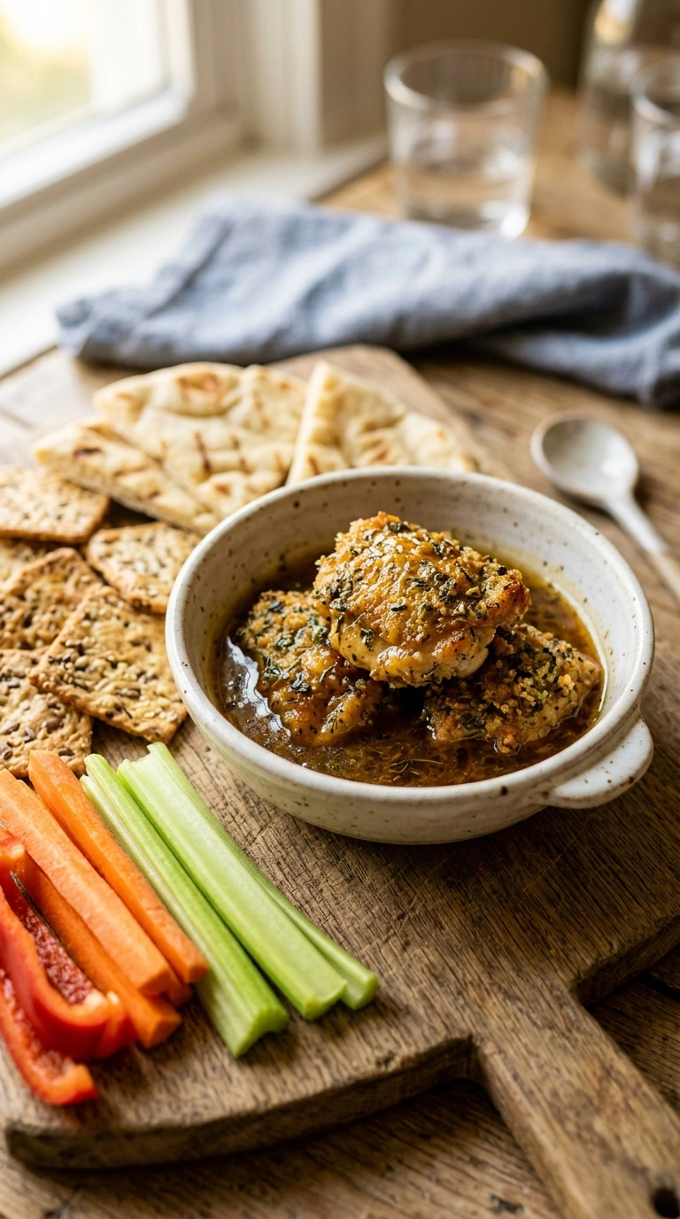 juicy herb-rubbed chicken breast ready to serve