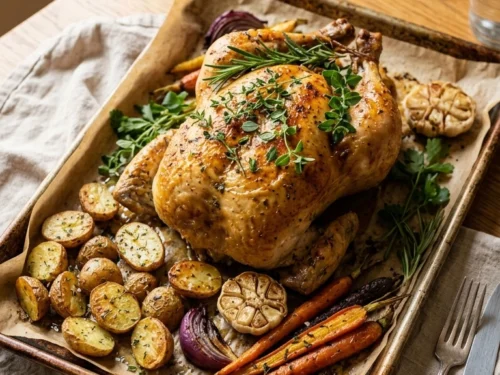 Juicy Lemon Herb Roasted Chicken | 45-Min Elegant Family Dinner