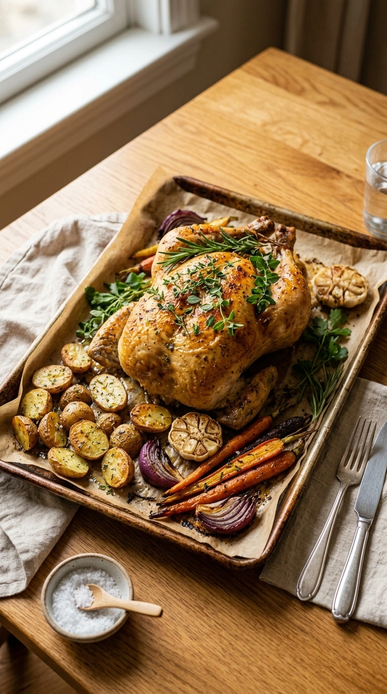 Juicy Lemon Herb Roasted Chicken | 45-Min Elegant Family Dinner