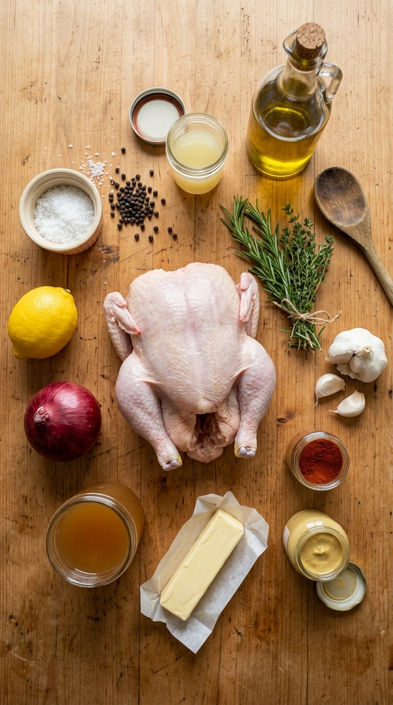 Ingredients for juicy lemon herb chicken