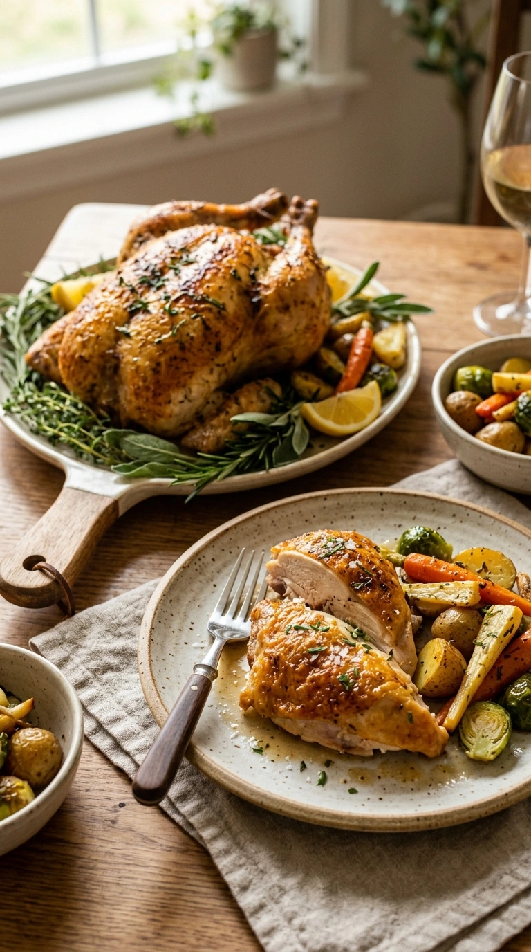 juicy lemon herb chicken ready to serve