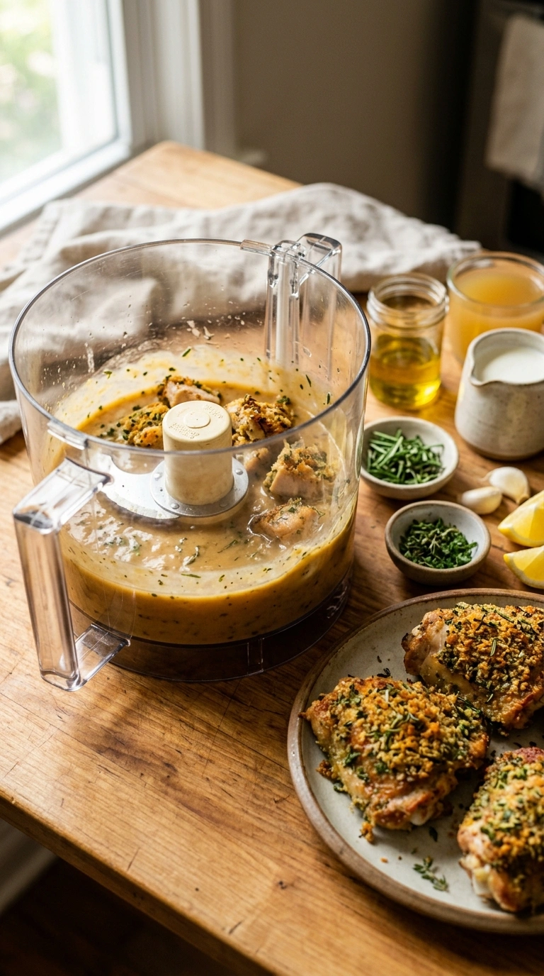 Cooking instructions for juicy herb-rubbed chicken thighs