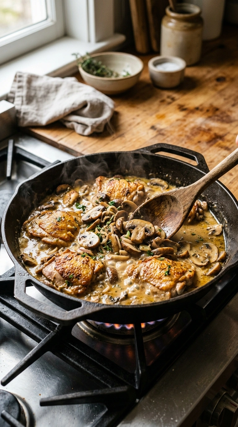 Cooking instructions for creamy mushroom chicken elegant