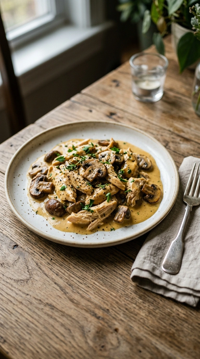 creamy mushroom chicken elegant ready to serve