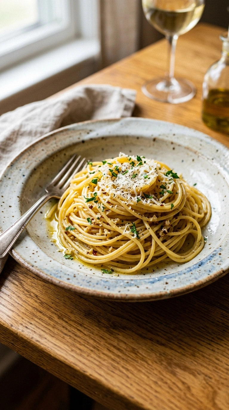 Savory Garlicky Spaghetti Aglio Olio | 22-Min Elegant Italian Weeknight