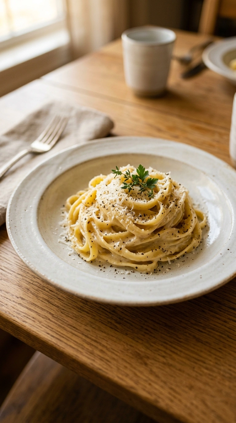 Savory Garlicky Cacio e Pepe | 20-Min Elegant Italian Weeknight