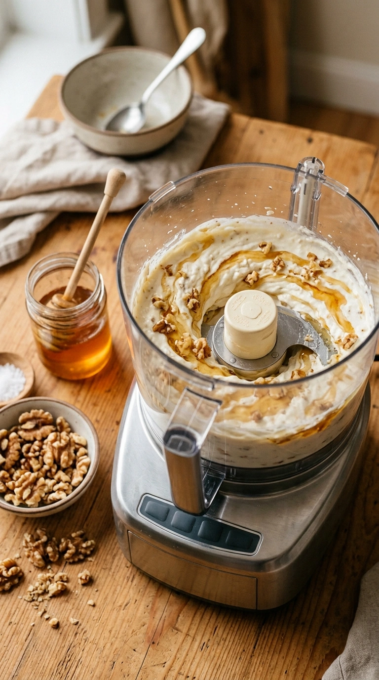 Cooking instructions for creamy whipped feta honey dip