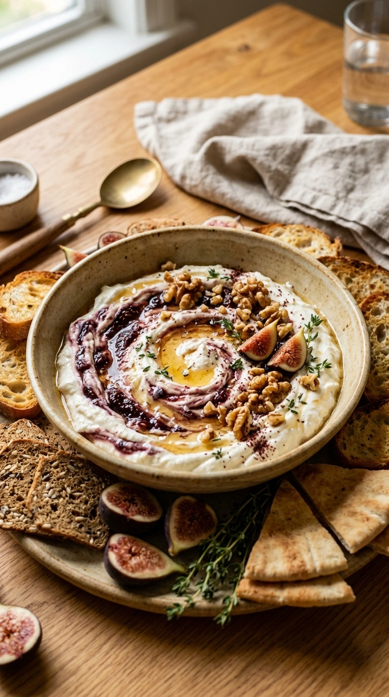 Creamy Whipped Feta Fig Dip | 27-Min Stunning Elegant Fall Party Appetizer
