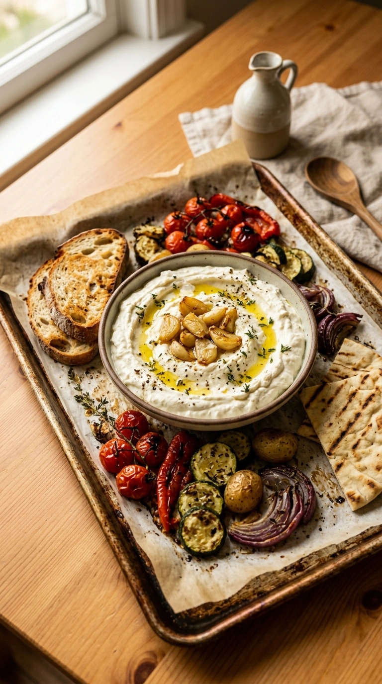 Creamy Whipped Feta Roasted Garlic Dip | 45-Min Stunning Elegant Fall Party