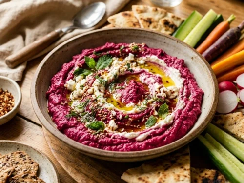 Creamy Whipped Feta Beet Dip | 50-Min Stunning Elegant Fall Party Appetizer