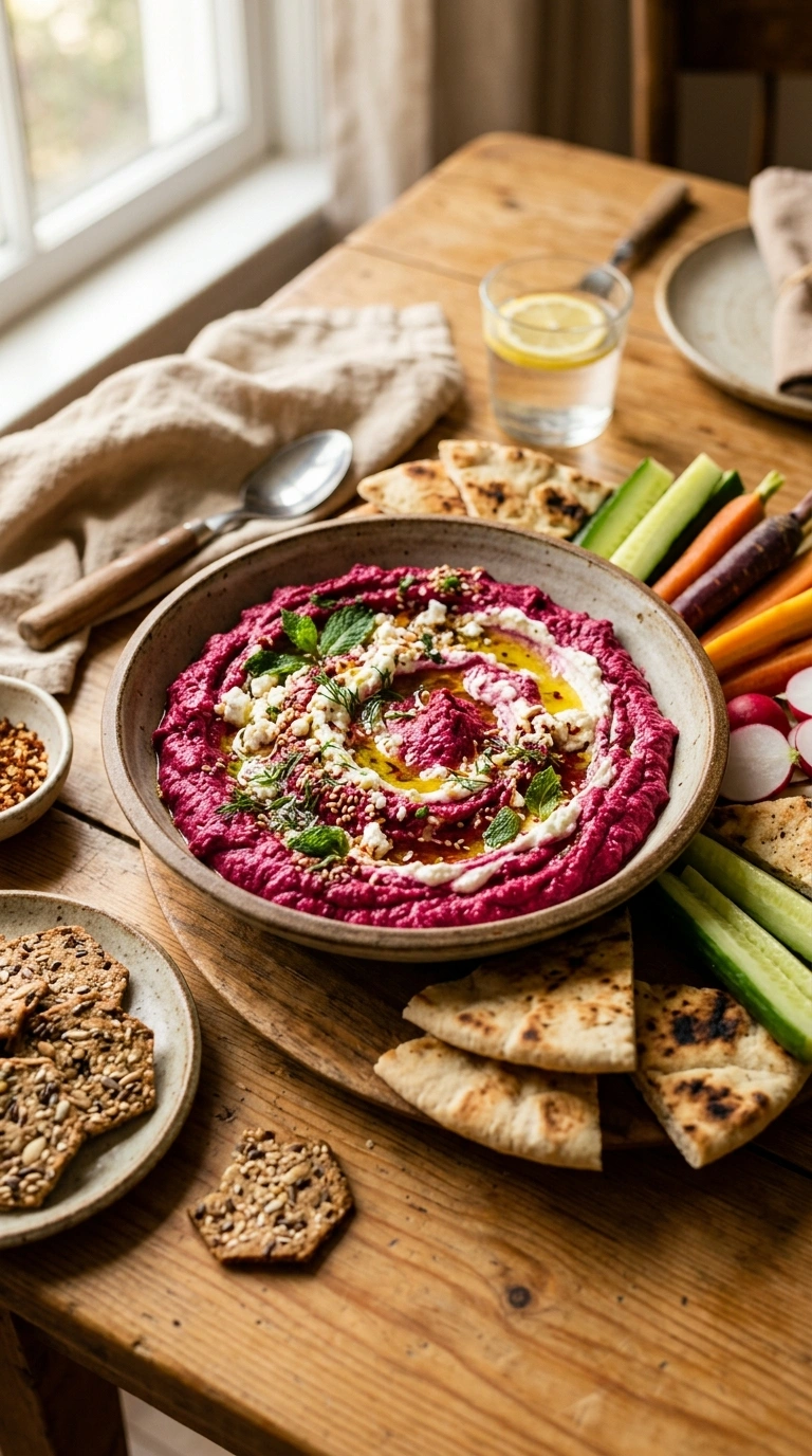 Creamy Whipped Feta Beet Dip | 50-Min Stunning Elegant Fall Party Appetizer