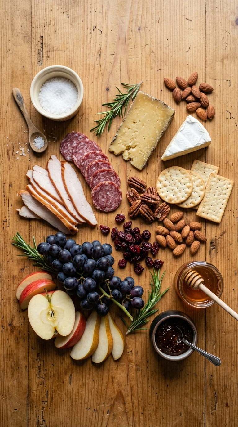 Ingredients for stunning fall harvest charcuterie board